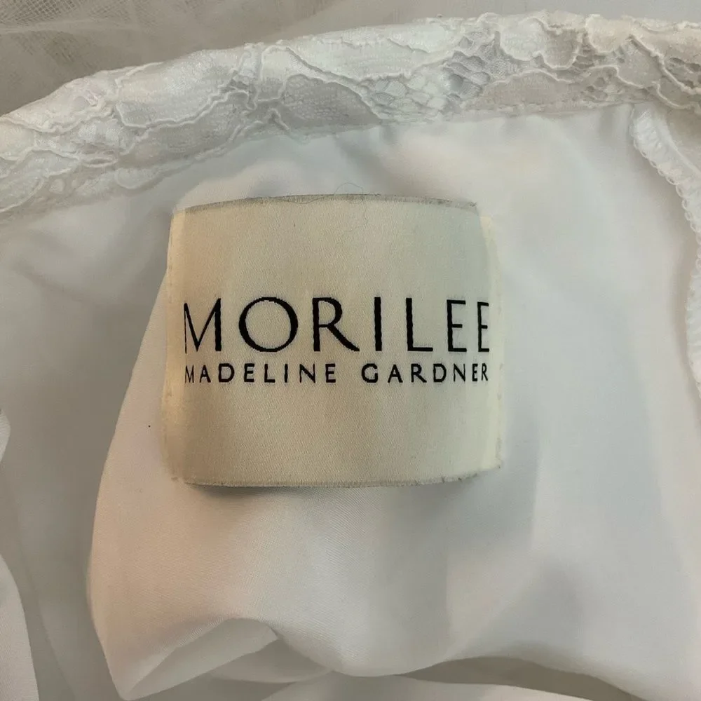 NEW MORILEE 9456 DAMAS DE VIZCAYA white 2 pieces set tulle lace mini dress 6